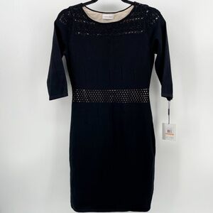 Calvin Klein Dress Black Cut Outs 4 New
